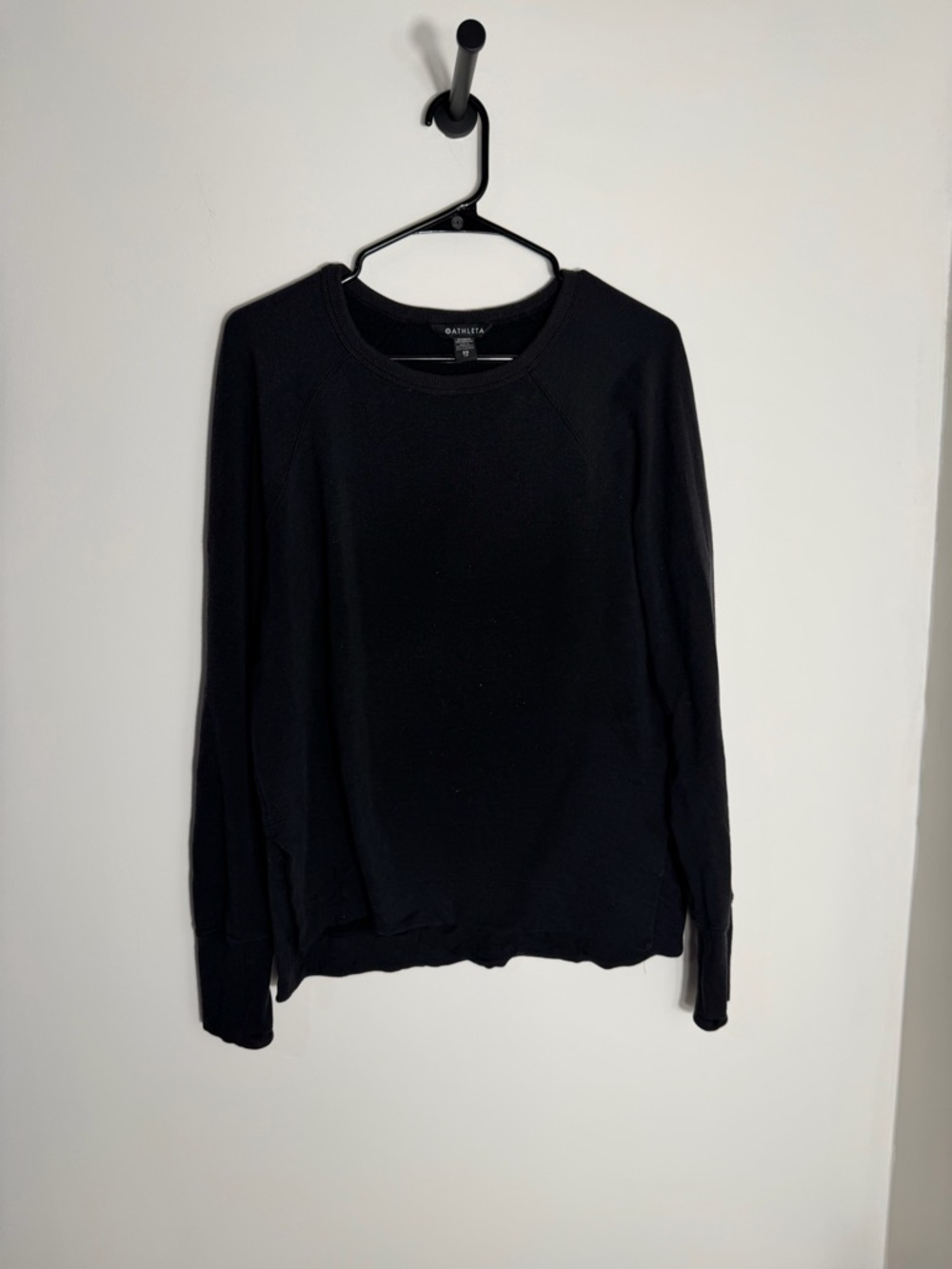 Athleta Black Long Sleeve Crewneck Sweatshirt